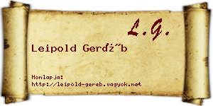 Leipold Geréb névjegykártya